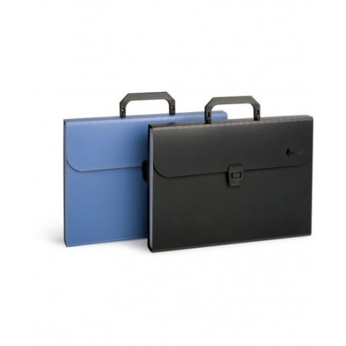 Folder-portfolio, file folder Forpus, A4, black, 12 + 1 compartments 0822-005