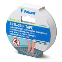 Pretslīdes līmlente Folsen, PVC, 25mmx5m, caurspīdīga