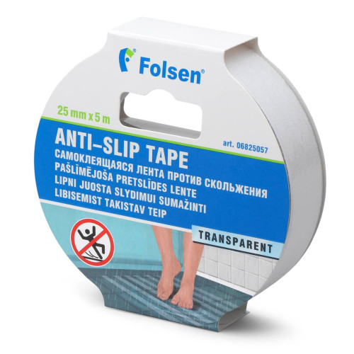 Pretslīdes līmlente Folsen, PVC, 25mmx5m, caurspīdīga