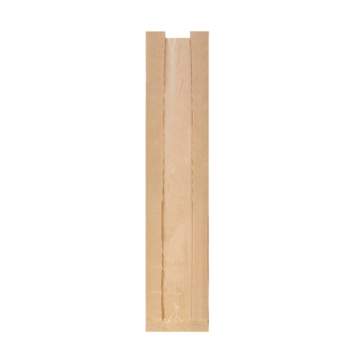 Papīra tūtas ar lodziņu, 120x50x580mm, PAP+PE, 35+10gsm, brūnas, kastē 1000gab.