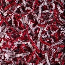 Papīra skaidas, 4mm, sarkanas/baltas, iepakojumā 1kg