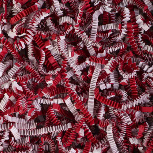Papīra skaidas, 4mm, sarkanas/baltas, iepakojumā 1kg