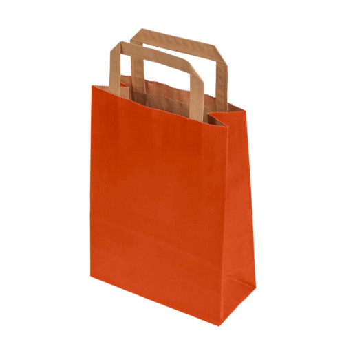 Dāvanu maiss ar plakaniem rokturiem, 180x80x240mm, PAP, 80gsm, oranžs