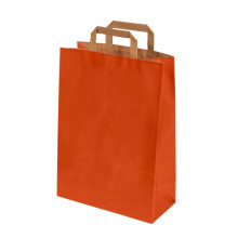 Dāvanu maiss ar plakaniem rokturiem, 270x120x370mm, PAP, 90gsm, oranžs
