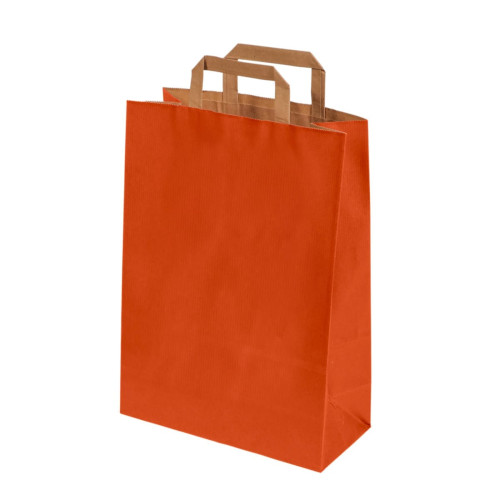 Dāvanu maiss ar plakaniem rokturiem, 270x120x370mm, PAP, 90gsm, oranžs