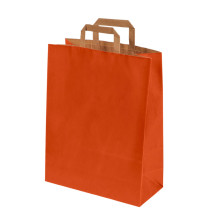 Dāvanu maiss ar plakaniem rokturiem, 320x170x450mm, PAP, 90gsm, oranžs