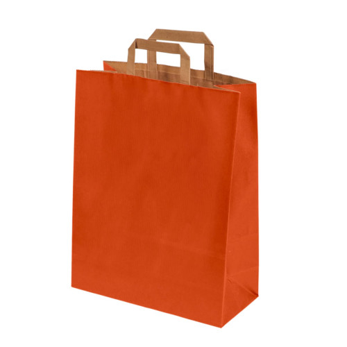 Dāvanu maiss ar plakaniem rokturiem, 320x170x450mm, PAP, 90gsm, oranžs