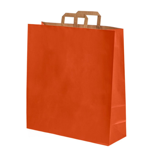 Dāvanu maiss ar plakaniem rokturiem, 450x150x490mm, PAP, 110gsm, oranžs