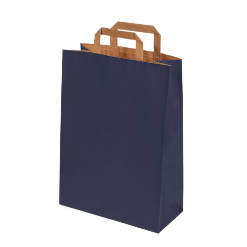 Dāvanu maiss ar plakaniem rokturiem, 320x170x450mm, PAP, 90gsm, zils