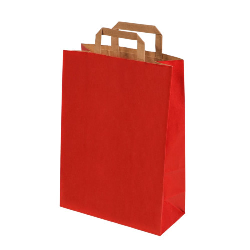 Dāvanu maiss ar plakaniem rokturiem, 270x120x370mm, PAP, 90gsm, sarkans