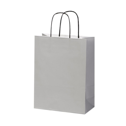 Dāvanu maiss ar vītiem rokturiem, 220x100x290mm, PAP, 100gsm, pelēks