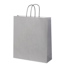 Dāvanu maiss ar vītiem rokturiem, 360x120x410mm, PAP, 100gsm, pelēks