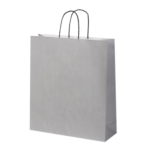 Dāvanu maiss ar vītiem rokturiem, 360x120x410mm, PAP, 100gsm, pelēks