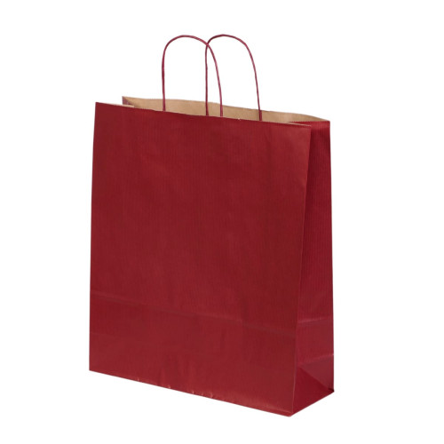 Dāvanu maiss ar vītiem rokturiem, 360x120x410mm, PAP, 100gsm, bordo