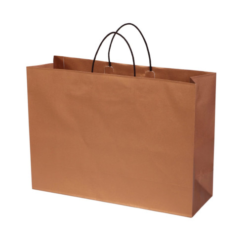 Dāvanu maiss ar vītiem rokturiem, 450x150x330mm, PAP, 120gsm, bronza, J-Fold Cotone