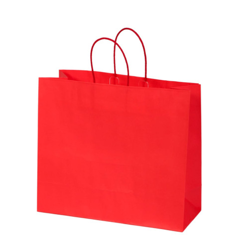 Dāvanu maiss ar vītiem rokturiem, 350x130x310mm, PAP, 110gsm, sarkans, J-Fold Cotone