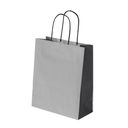 Dāvanu maisiņš ar virves rokturiem 220x100x270mm PAP 100gsm BICOLORE GRIGIO J-Fold