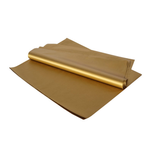 Zīdpapīrs loksnēs, 500x750mm, zelts, 26gsm, iepakojumā 24gab.