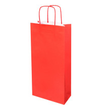 Dāvanu maiss ar vītiem rokturiem pudelēm, 180x80x380mm, PAP, 120gsm, sarkans