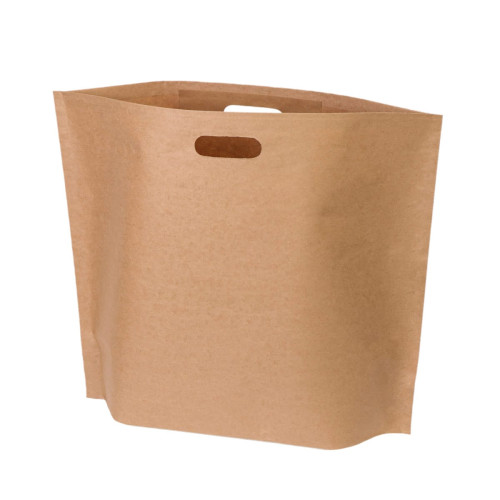 Papīra maiss ar izcirto rokturi, 520x150x440mm, 100gsm, brūns, D-Bags