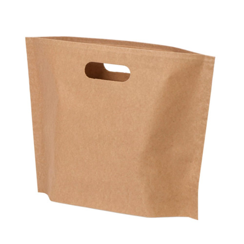 Papīra maiss ar izcirto rokturi, 350x100x270mm, 70gsm, brūns, D-Bags