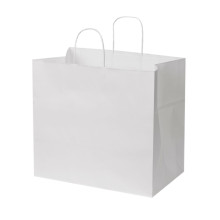 Papīra maiss vītiem rokturiem, 360x220x330mm, 100gsm, balts