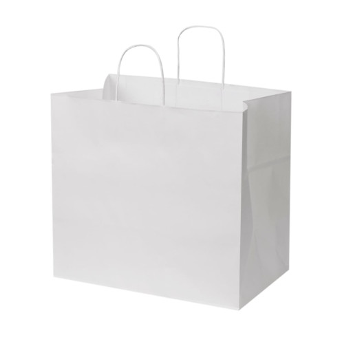 Papīra maiss vītiem rokturiem, 360x220x330mm, 100gsm, balts