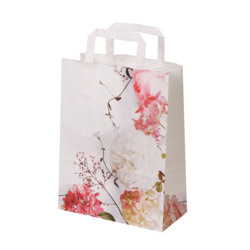 Dāvanu maiss ar plakaniem rokturiem GARDEN, 220x100x290mm, PAP, 80gsm,