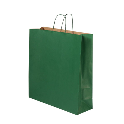 Dāvanu maiss ar vītiem rokturiem, 450x150x490mm, PAP,  110gsm,  zaļš