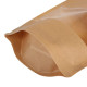 Papīra maisi doypack ar lodziņu, 180+90x290mm,  1000ml, ar zip-lock aizdari, brūni, iepakojumā 100gab.