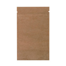Papīra maisi doypack, 85+50x145mm, 100ml, ar zip-lock aizdari, brūni, iepakojumā 100gab.