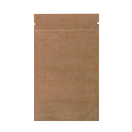 Papīra maisi doypack, 85+50x145mm, 100ml, ar zip-lock aizdari, brūni, iepakojumā 100gab.
