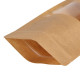 Papīra maisi doypack ar lodziņu, 110+70x185mm, 250ml, ar zip-lock aizdari, brūni, iepakojumā 100gab