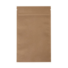 Papīra maisi doypack, 160+90x270mm, 750ml, ar zip-lock aizdari, brūni, iepakojumā 100gab.