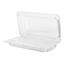 Konteineri konditorejas ar atlokāmu vāku, PET, 187x75x19/22mm, caurspīdīgi, iepakojumā 300gab.