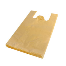 Maisi ar rokturiem, HDPE, 300+180x550mm, 25µm, dzelteni, iepakojumā 100gab.