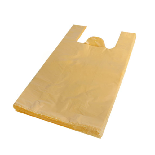 Maisi ar rokturiem, HDPE, 300+180x550mm, 25µm, dzelteni, iepakojumā 100gab.
