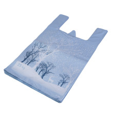 Maisi ar rokturiem un druku "Winter Deer", HDPE, 360+160x650mm, 50µm, zili, iepakojumā 50gab.
