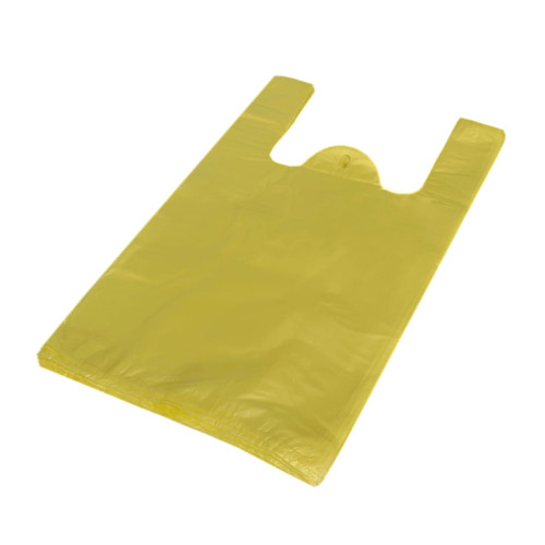 Maisi ar rokturiem, HDPE, 240+120x450mm, 12µm, dzelteni, iepakojumā 100gab.