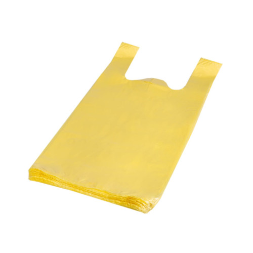 Maisi ar rokturiem, HDPE, 300+160x550mm, 11.5µm, dzelteni, iepakojumā 100gab.