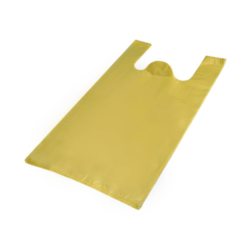 Maisi ar rokturiem, HDPE, 340+170x640mm, 24µm, dzelteni, iepakojumā 100gab.