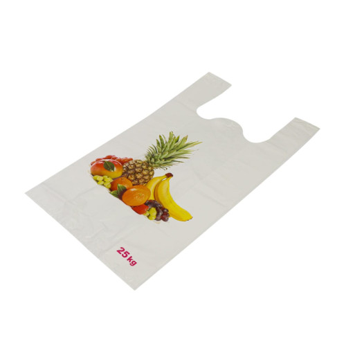 Maisi ar rokturiem "Augļi", HDPE, 380+180x640mm, 50µm, balti, iepakojumā 25gab.