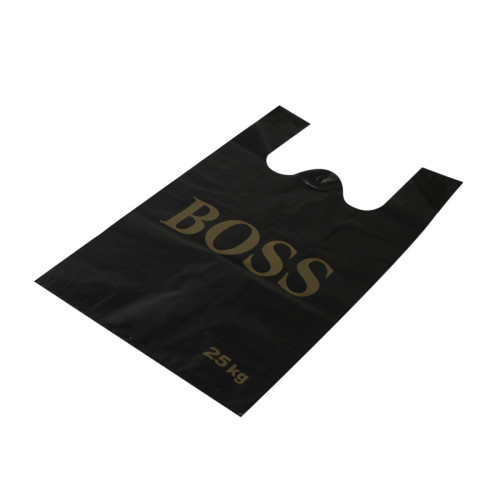 Maisi ar rokturiem "BOSS", HDPE, 380+200x600mm, 50µm, melni, iepakojumā 25gab.