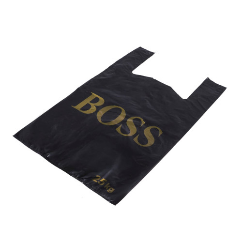 Maisi ar rokturiem "BOSS", HDPE, 380+200x600mm, 30µm, melni, iepakojumā 100gab.