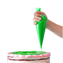 Konusveida konditorejas maisiņi anti-slip, 15x30cm, 80µm, zaļi, LDPE, rullī 100gab.
