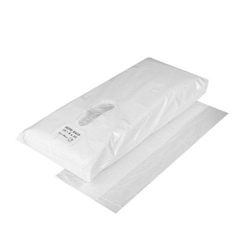 Maisiņi bez rokturiem, 14+8x35cm, 7µm, caurspīdīgi, HDPE, iepakojumā 800gab.