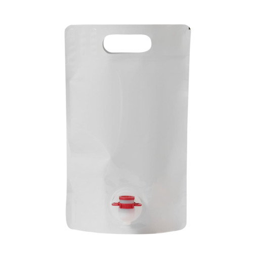 Sulas maiss – stāvpaka Stand Up Pouch ar krānu, 1.5L, balts