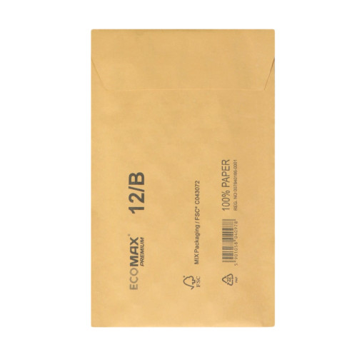 Aploksne polsterēta B12, 140x225mm (120x215mm), 100% PAP,  brūna