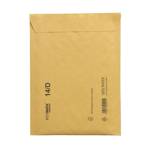 Aploksne polsterēta D14, 200x275mm (180x265mm), 100% PAP, brūna
