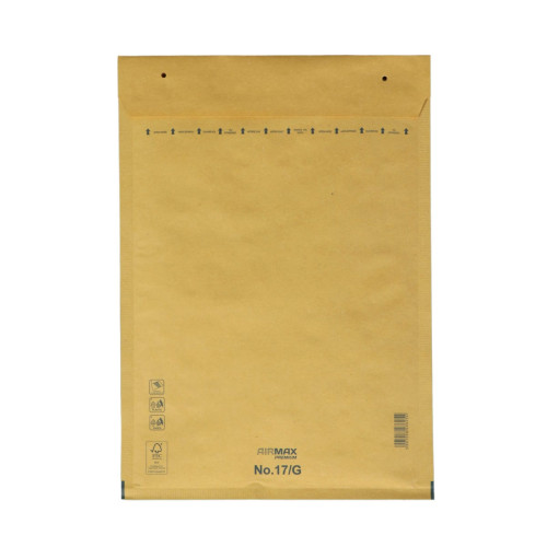 Aploksne polsterēta G17, 260x350mm (240x340mm), PAP+PE, brūna